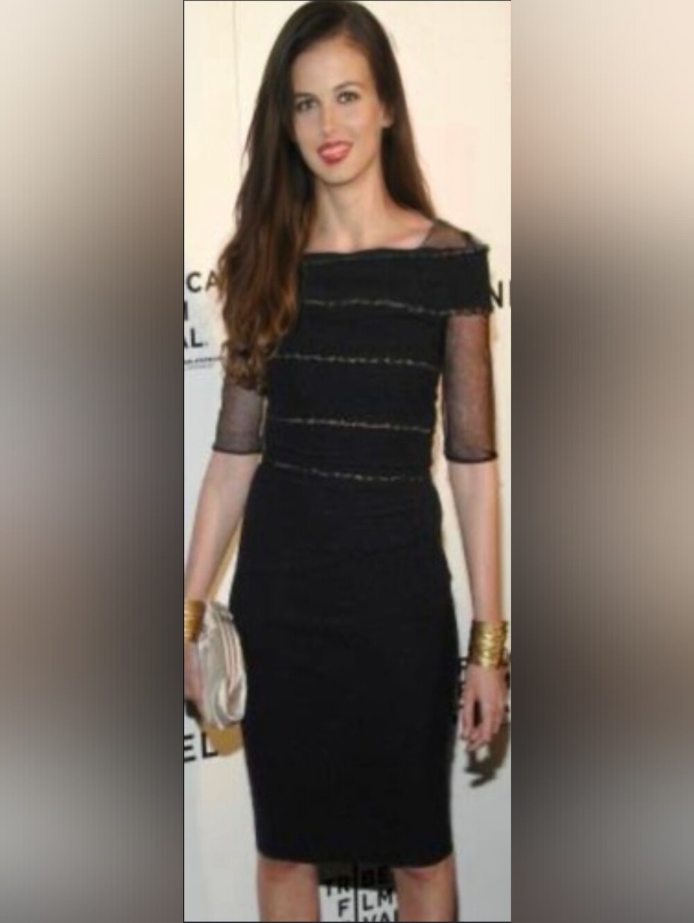 CHANEL Black One-Shoulder Sheath Dress with Sheer Elbow Sleeves